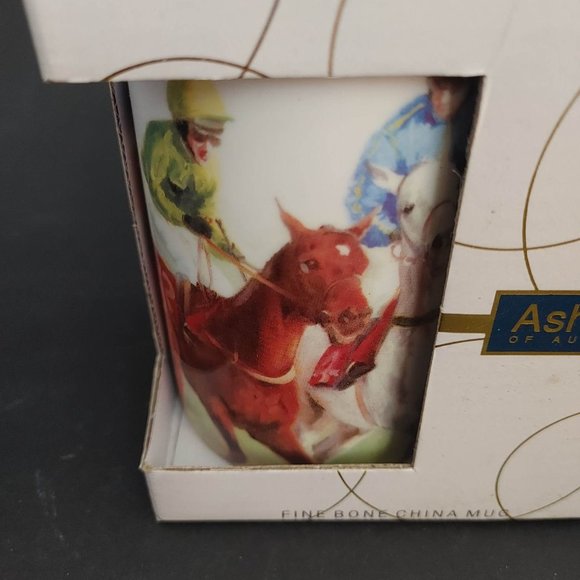 New Ashdene Australia "False Start" Coffee Tea Mug Fine Bone China Horse Racing - Picture 2 of 9